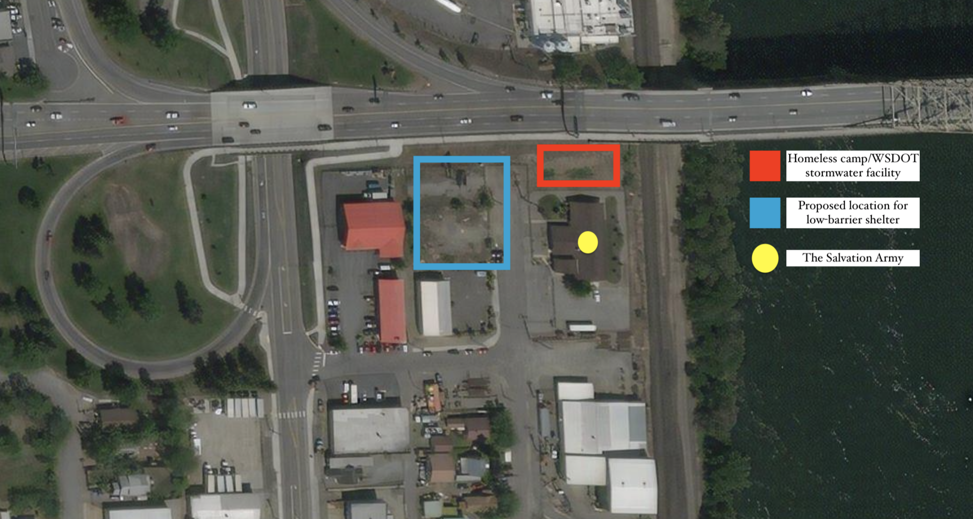 homeless camp/shelter map